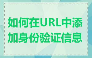 如何在URL中添加身份验证信息