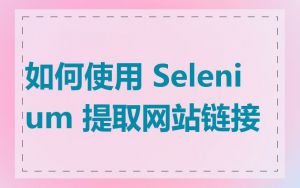 如何使用 Selenium 提取网站链接