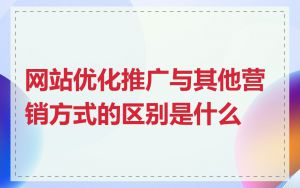网站优化推广与其他营销方式的区别是什么