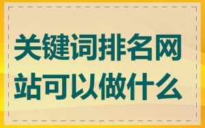 关键词排名网站可以做什么