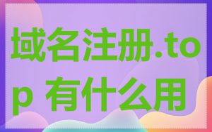 域名注册.top 有什么用