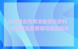 注册域名需要准备哪些资料_注册域名需要填写哪些信息