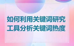 如何利用关键词研究工具分析关键词热度