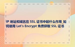 IP 地址和域名在 SSL 证书中起什么作用_如何使用 Let's Encrypt 免费获取 SSL 证书