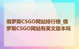 俄罗斯CSGO网站排行榜_俄罗斯CSGO网站有英文版本吗