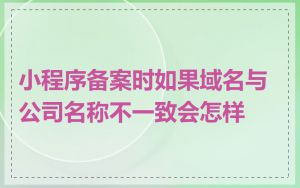 小程序备案时如果域名与公司名称不一致会怎样