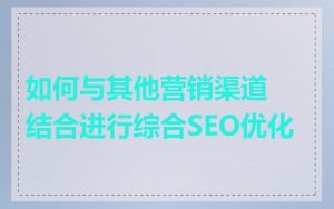如何与其他营销渠道结合进行综合SEO优化
