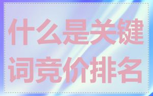 什么是关键词竞价排名