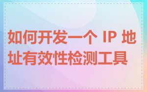 如何开发一个 IP 地址有效性检测工具
