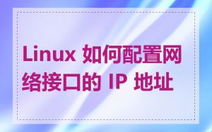 Linux 如何配置网络接口的 IP 地址