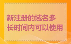 新注册的域名多长时间内可以使用
