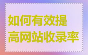 如何有效提高网站收录率