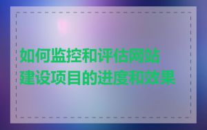 如何监控和评估网站建设项目的进度和效果