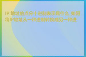IP 地址的点分十进制表示是什么_如何将IP地址从一种进制转换成另一种进制