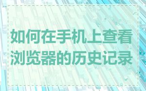 如何在手机上查看浏览器的历史记录