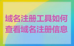 域名注册工具如何查看域名注册信息