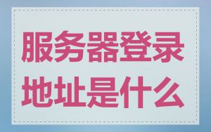 服务器登录地址是什么
