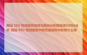 网站 SEO 检测报告如何与网站分析数据进行对比分析_网站 SEO 检测报告中的页面结构分析有什么用