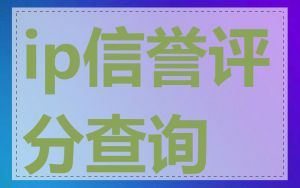 ip信誉评分查询