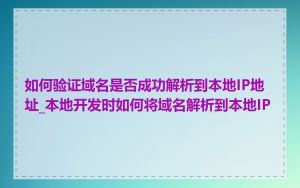 如何验证域名是否成功解析到本地IP地址_本地开发时如何将域名解析到本地IP