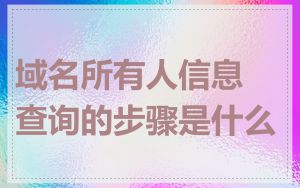 域名所有人信息查询的步骤是什么
