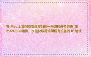 在 Mac 上如何查看连接到同一网络的设备列表_在 macOS 中如何一次性获取局域网所有设备的 IP 地址