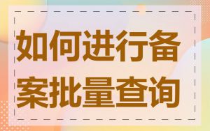 如何进行备案批量查询