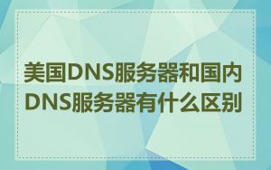 美国DNS服务器和国内DNS服务器有什么区别