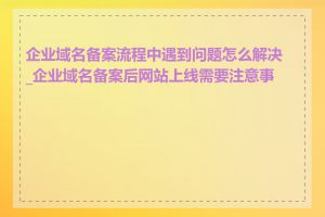 企业域名备案流程中遇到问题怎么解决_企业域名备案后网站上线需要注意事项