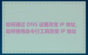 如何通过 DNS 设置改变 IP 地址_如何使用命令行工具改变 IP 地址