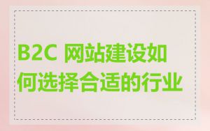 B2C 网站建设如何选择合适的行业