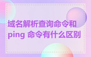 域名解析查询命令和 ping 命令有什么区别