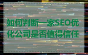 如何判断一家SEO优化公司是否值得信任