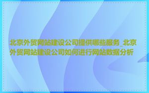 北京外贸网站建设公司提供哪些服务_北京外贸网站建设公司如何进行网站数据分析