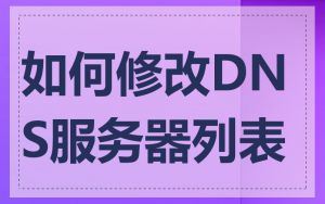 如何修改DNS服务器列表
