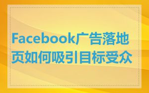 Facebook广告落地页如何吸引目标受众