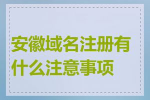 安徽域名注册有什么注意事项吗