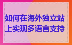 如何在海外独立站上实现多语言支持