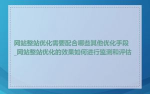 网站整站优化需要配合哪些其他优化手段_网站整站优化的效果如何进行监测和评估