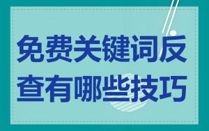 免费关键词反查有哪些技巧