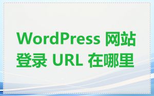 WordPress 网站登录 URL 在哪里