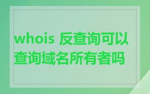 whois 反查询可以查询域名所有者吗