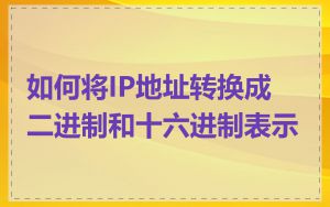 如何将IP地址转换成二进制和十六进制表示