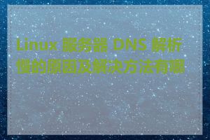Linux 服务器 DNS 解析慢的原因及解决方法有哪些