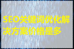 SEO关键词优化解决方案价格是多少