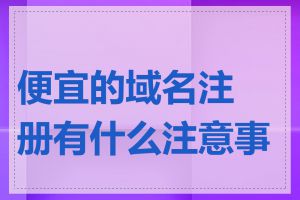 便宜的域名注册有什么注意事项