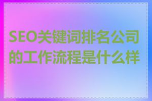SEO关键词排名公司的工作流程是什么样的