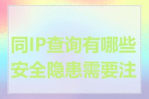 同IP查询有哪些安全隐患需要注意