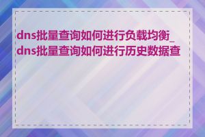 dns批量查询如何进行负载均衡_dns批量查询如何进行历史数据查询