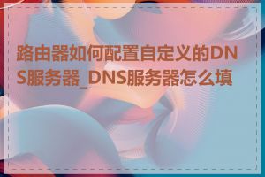 路由器如何配置自定义的DNS服务器_DNS服务器怎么填写